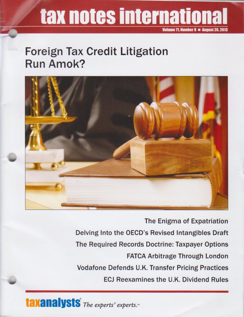 Tax Note Tax Notes International: Volume 71, Number 9, August 26, 2013 | DDTC ...
