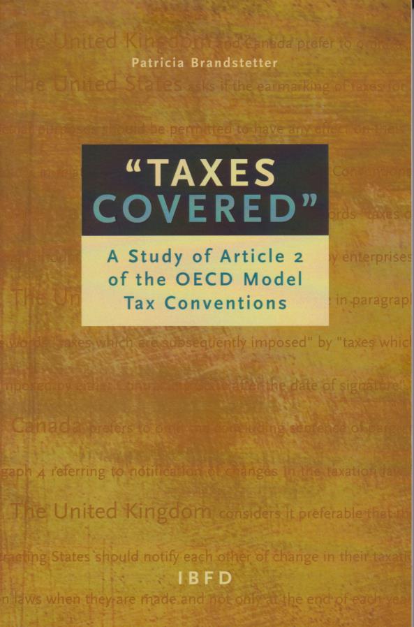 "Taxes Covered": A Study of Article 2 of the OECD Model Tax Conventions ...