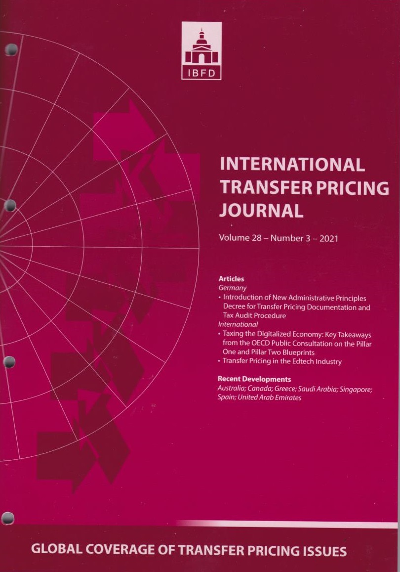 International Transfer Pricing Journal Vol. 28 No. 3 - 2021 | DDTC Library