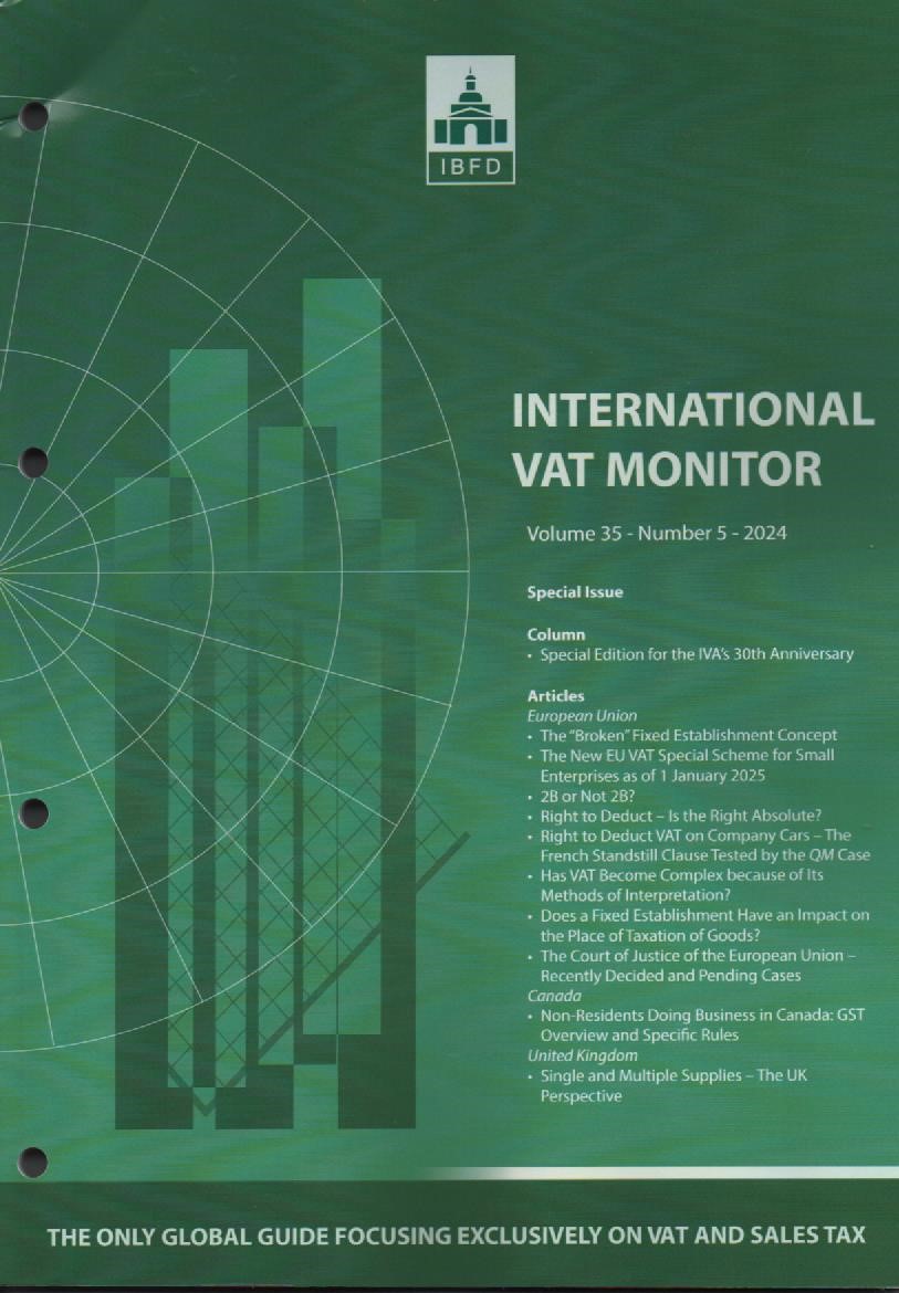 International VAT Monitor Vol. 35 No. 5 - 2024 | DDTC Library